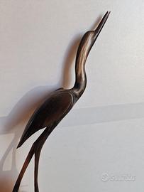 Elegante Airone Vintage in Vero Corno Lavorato 