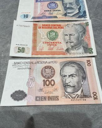 Banconote banca central del Peru