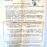 Volantino parrocchiale anno 1974 pezzo raro