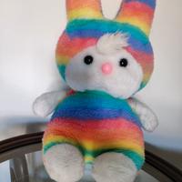 Peluche coniglietto arcobaleno vintage 