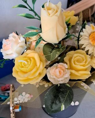 Bouquet di candele artigianali a forma d