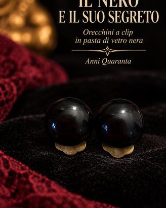 Orecchini antichi pasta vetro nero anni 40 clip