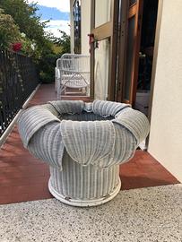 Portavaso in vimini bianco