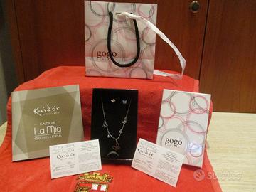 Set Collana e Orecchini tema Farfalla Argento 925