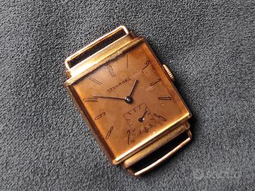 Tavannes 18k oro rosa orologio uomo art deco 1920