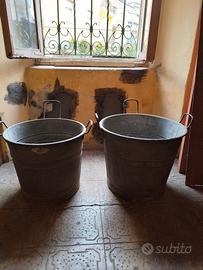 2 Mastelli in ferro zincato