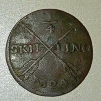 Svezia (rara)Carl XIV ,1/4 di skilling 1824