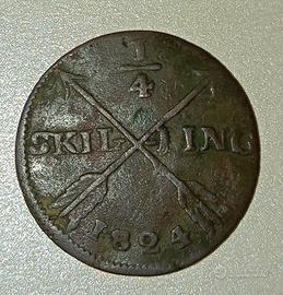 Svezia (rara)Carl XIV ,1/4 di skilling 1824