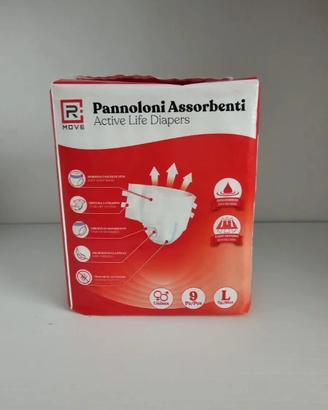 9 Pannoloni misura L unisex incontinenza urinaria