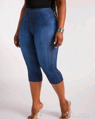 leggings schein taglie forti curvy vita alta elast