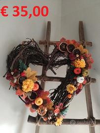Ghirlanda Cuore autunnale handmade 