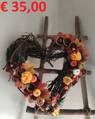 Ghirlanda Cuore autunnale handmade 