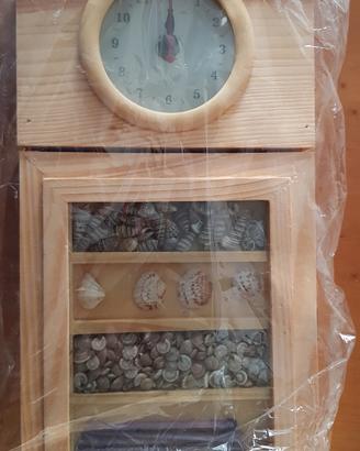 orologio con portachiavi legno