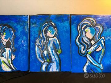 Trittico Quadri, donna, arte moderna