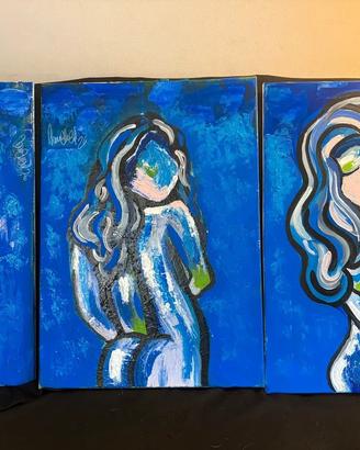 Trittico Quadri, donna, arte moderna