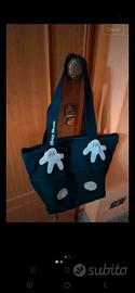 Borsa Mickey Mouse bianca e nera capiente