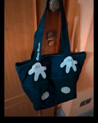 Borsa Mickey Mouse bianca e nera capiente