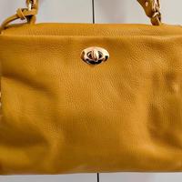Borsa da donna Vera pelle colore senape firmata.