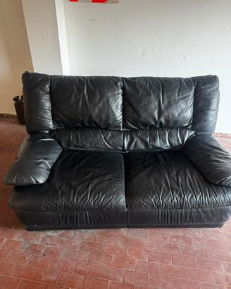 Divano in pelle nero