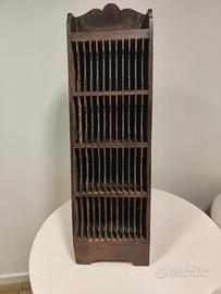 Porta CD/DVD in legno vintage.