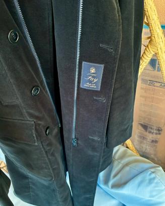 Cappotto FAY trench uomo velluto blu