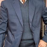 Giacca  Blu Gessato  Uomo  Angelico Lana  size 50