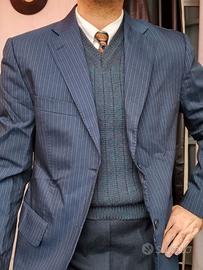 Giacca  Blu Gessato  Uomo  Angelico Lana  size 50