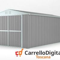 Box garage auto in Acciaio 327x611cm grigio chiaro