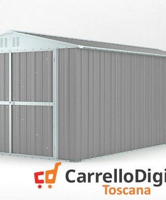 Box garage auto in Acciaio 327x611cm grigio chiaro