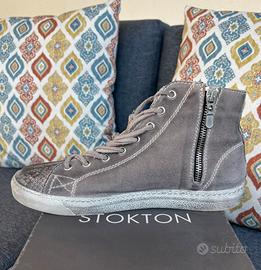 Scarpe donna sneaker suede fango pitone n38