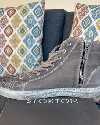 Scarpe donna sneaker suede fango pitone n38