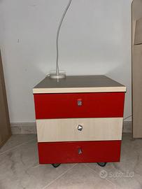 Letto contenitore + secondo letto + comodino