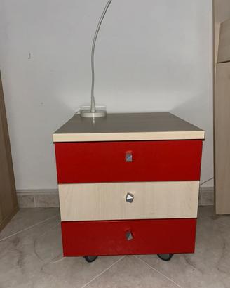 Letto contenitore + secondo letto + comodino