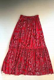 GONNA ROSSA PAISLEY LUNGA SVASATA *NUOVA*