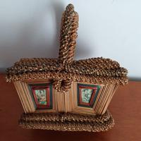 Cestino cucina paglia intrecciata con pannelli