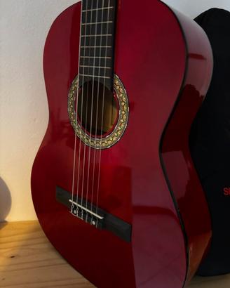 Chitarra classica con custodia e plettro