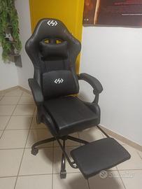 NUOVO Sedia Gaming Ergonomica Ufficio con Poggiapi