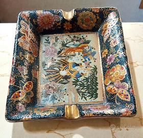 Posacenere Satsuma vintage anni '60 dipinto a mano