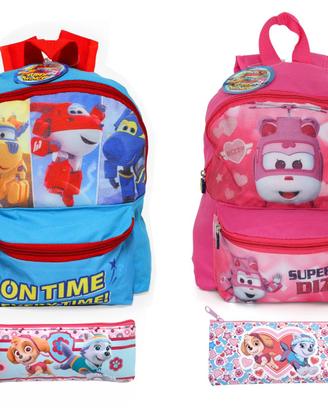 ZAINO + ASTUCCIO SCUOLA *SUPER WINGS - SCONTO +30%