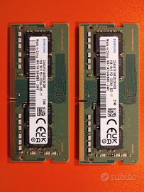 2 Schede RAM 8x2=16 GB DDR4 (Samsung) 