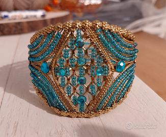 Bracciale col oro e turchese