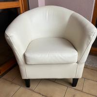2 poltrone in pelle bianca