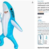 COSTUME CARNEVALE SQUALO GONFIABILE DA ADULTO