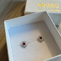 Orecchini oro bianco con rubini