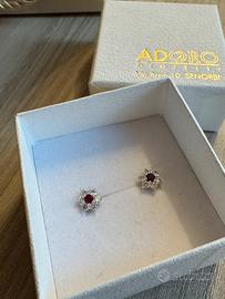 Orecchini oro bianco con rubini