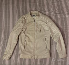 Giubbotto di pelle bianco