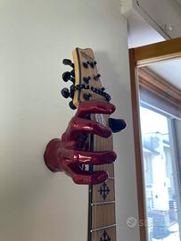 Sostegno chitarra da muro a forma di mano ROSSO