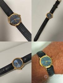 Aldex orologio Vintage dorato quadrante blu