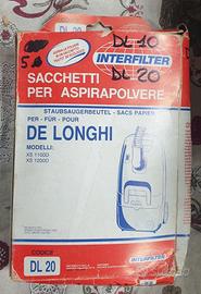 5 SACCHETTI ASPIRAPOLVERE DE LONGHI XS 1100D 1200D