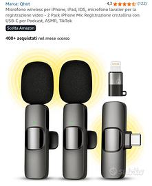 Microfono Wireless Qhot per iPhone/iPad